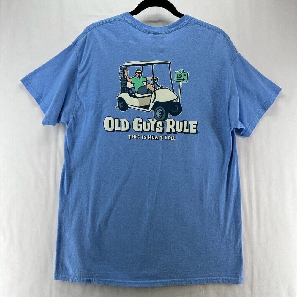 OLD GUY RULE Shirt Mens Size L This Is How I Roll Graphic Tee Short Sleeve Blue - Picture 2 of 9